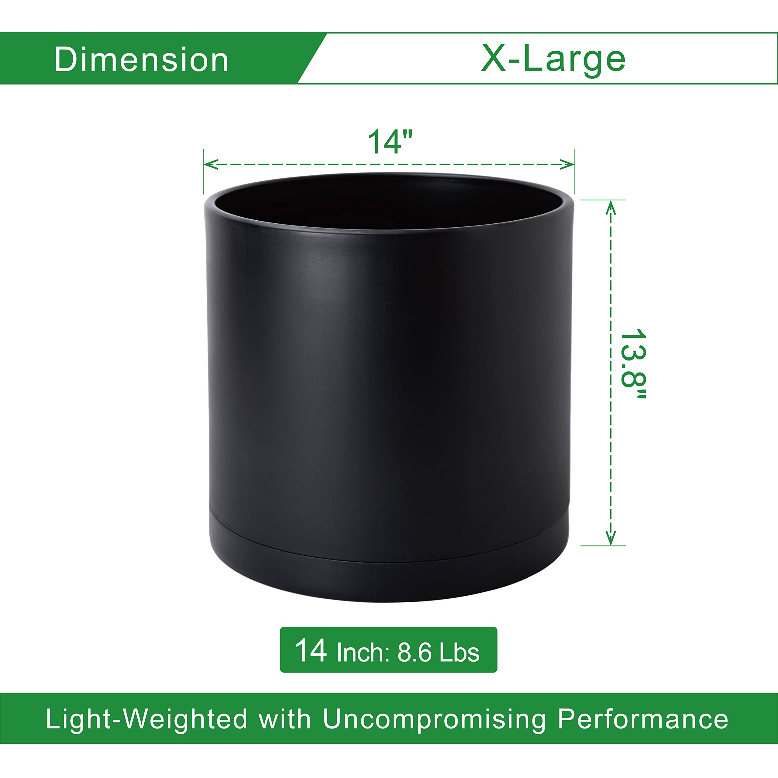 Amazon.com : D'vine Dev 14 Inch Black Plastic Planter Pots for